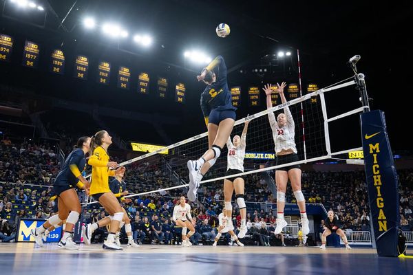 Michigan takes on Ohio State in volleyball in front of a big crowd at Crisler and a network TV audience.