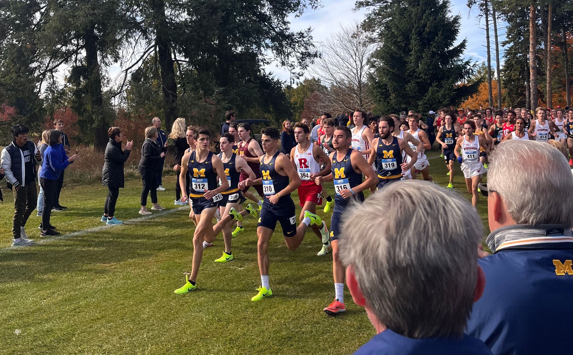 Runners on Michigan Golf Course at the Big Ten Men's Cross Country Championship.